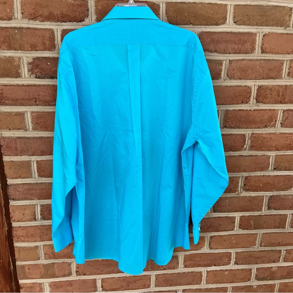 Men’s turquoise blue Saddlebred, long sleeve dress shirt, size 2 XL - Picture 5 of 8
